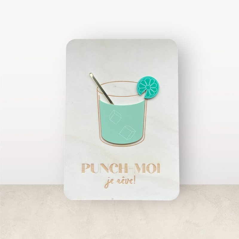 Træ- og Plexi -plakat: Cocktails