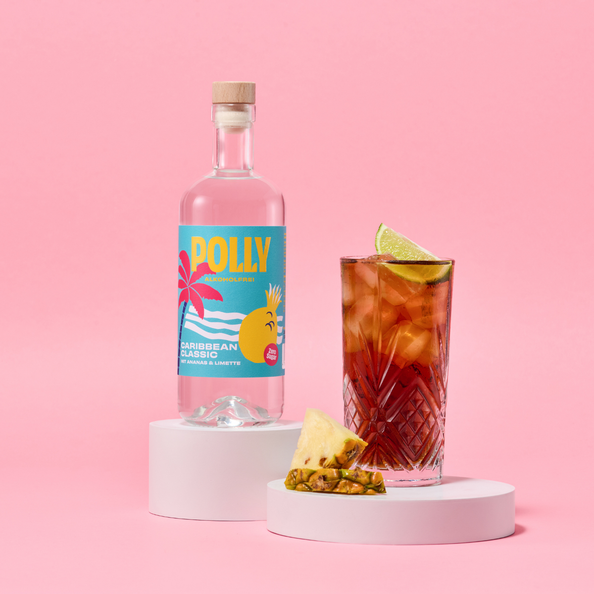 POLLY Caribbean Classic – Alkoholfreies Konzentrat für Cuba Libre | Ananas & Limette | Zuckerfrei | 500 ml