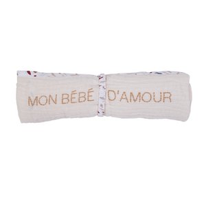 Swaddle in ecru / terrazzo double embossed cotton gauze