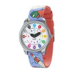 Twistiti - Educational Children Watch for 6+ with NUMBERS Dial, Waterproof 50M, Easy Change Strap - Clouds