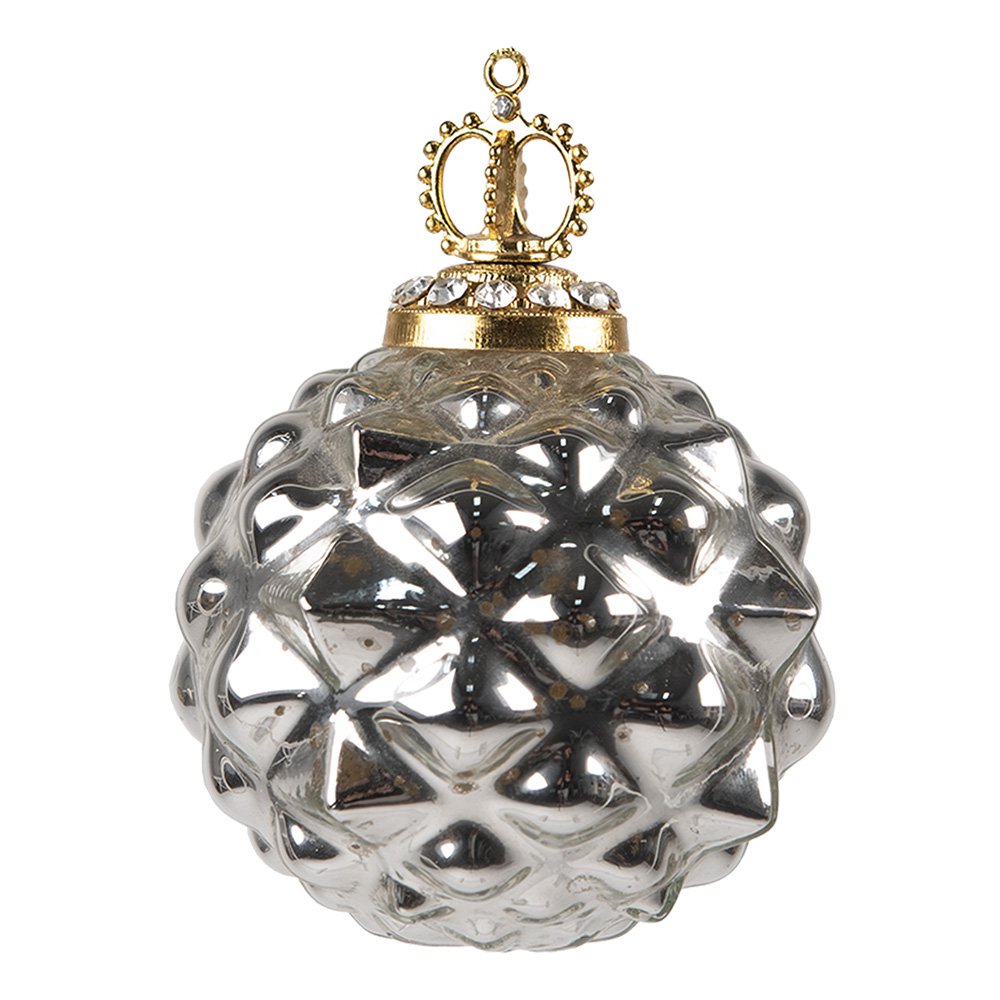 Weihnachten Bauer Ø 8 cm silberfarbene Glas Weihnachtsdekoration