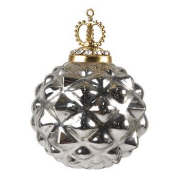 Weihnachten Bauer Ø 8 cm silberfarbene Glas Weihnachtsdekoration