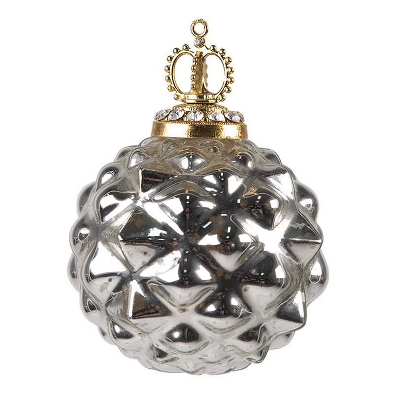 Weihnachten Bauer Ø 8 cm silberfarbene Glas Weihnachtsdekoration