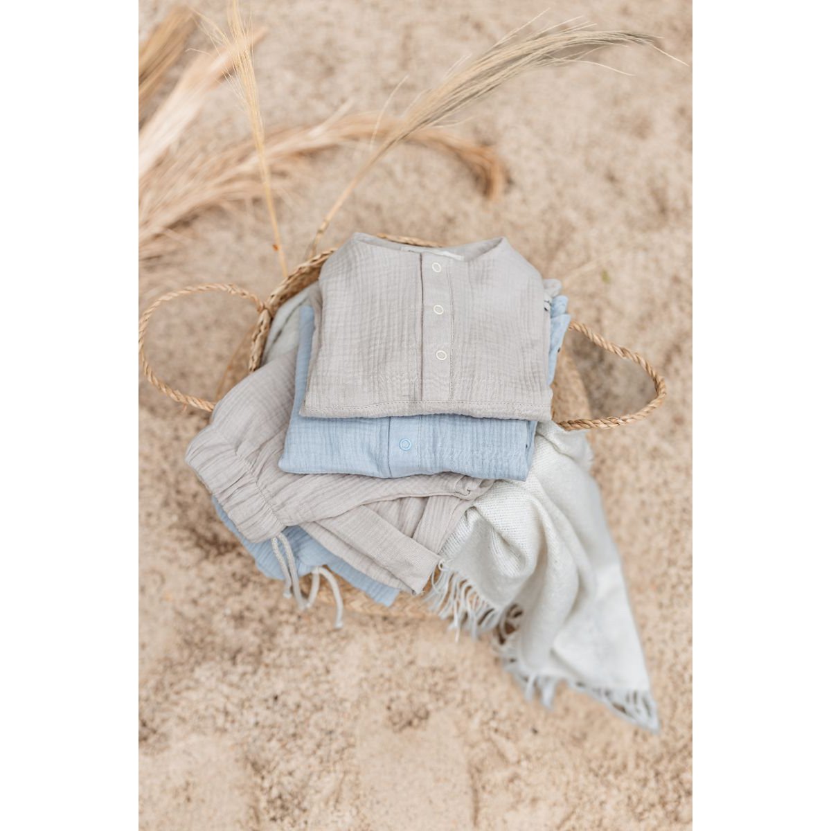 DANTE BLUE blouse and shorts set for a boy