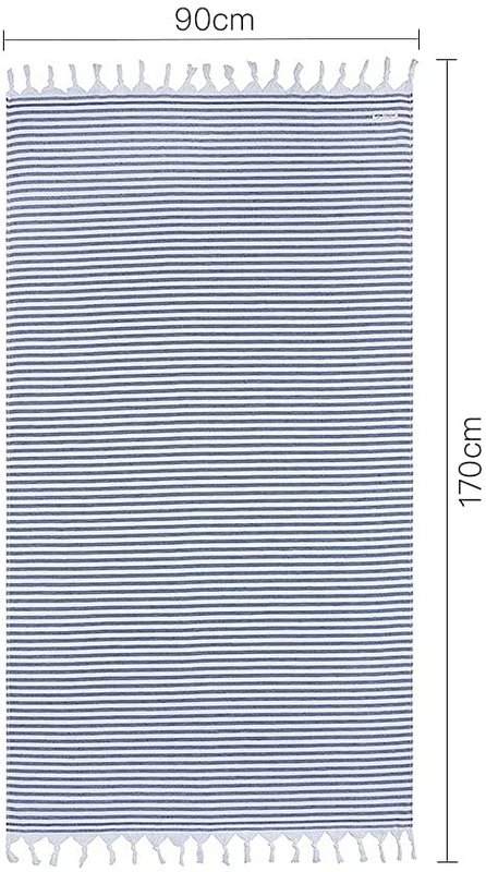Serviette de plage éponge premium 100% coton 170x90cm marine