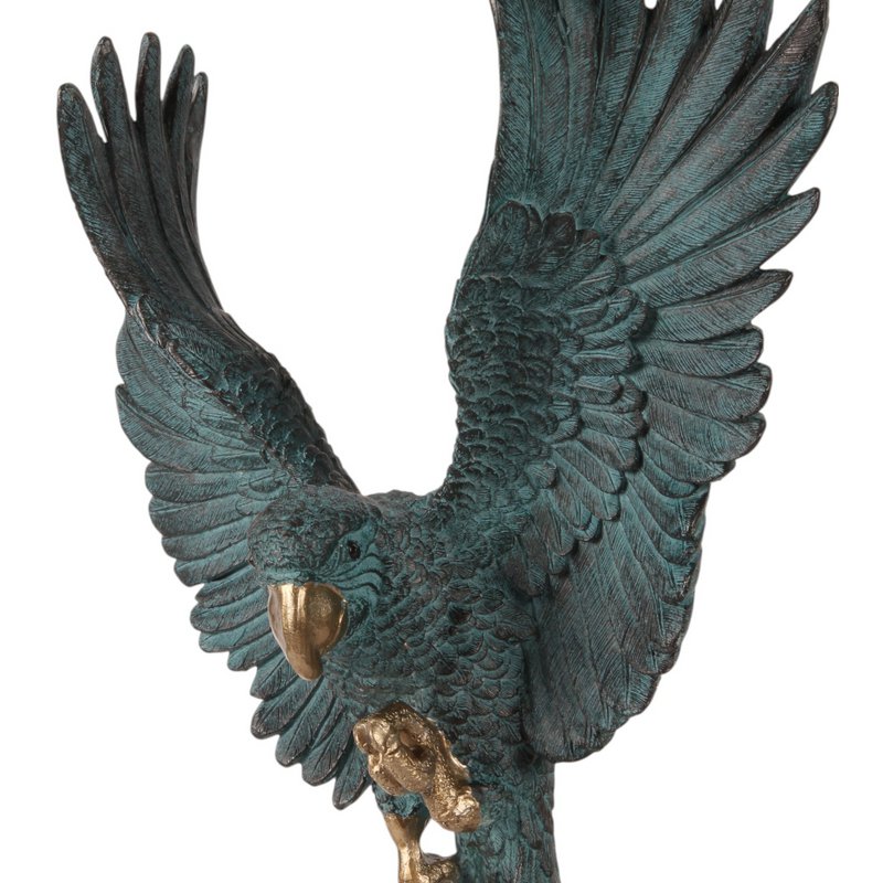 Parrot Figurine on Stand 52.5 cm - Blue - resin