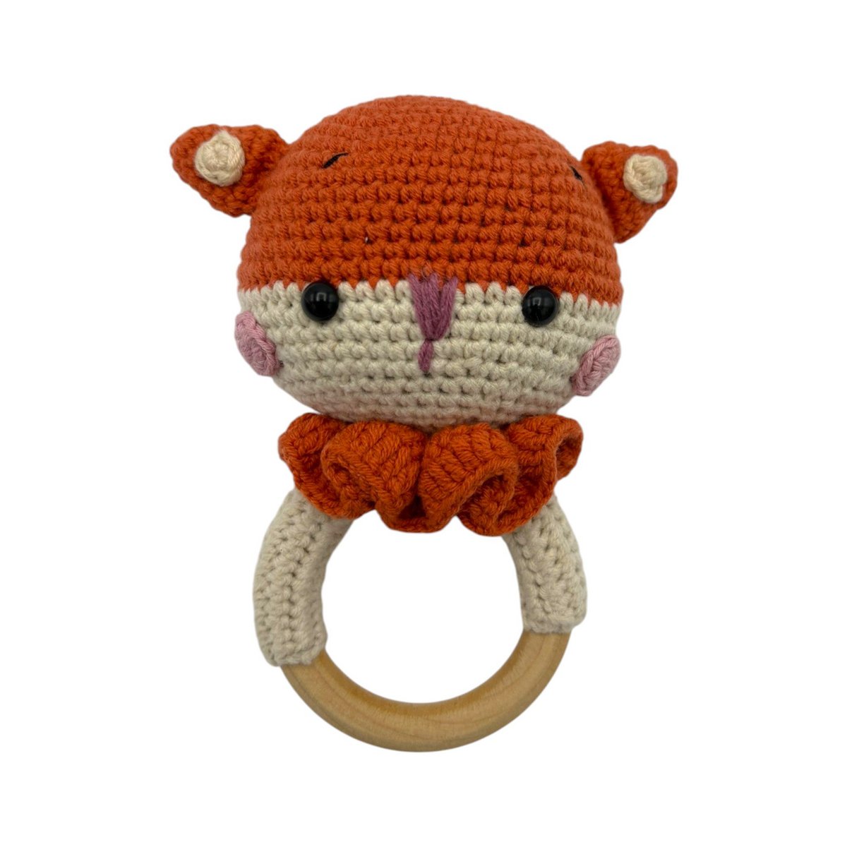 Handmade baby rattle - Fox