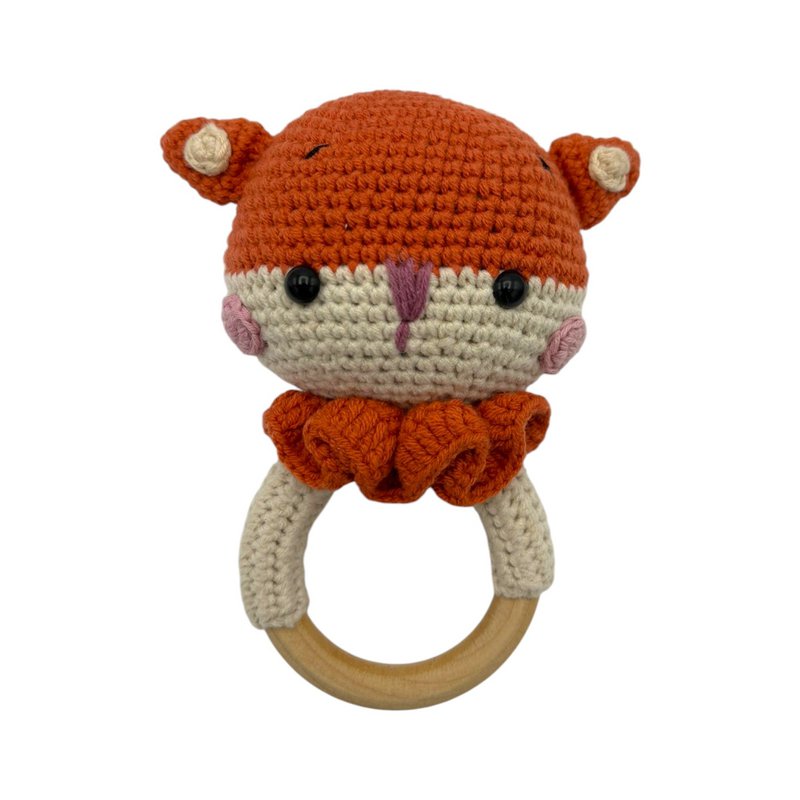 Handmade baby rattle - Fox