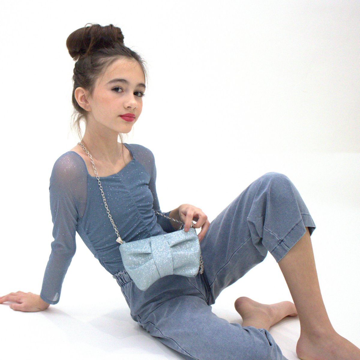 Bolso bandolera infantil - Luna - Mint Glitter