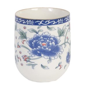 Mok 100 ml Blauw Porselein Bloemen Theemok