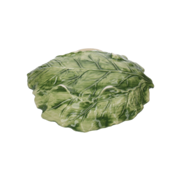 Plato de cerámica con forma de hoja de col verde Made in Italy, diámetro 38 cm