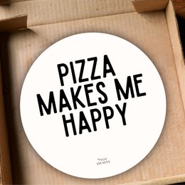 Caja de pizza: la pizza me hace feliz - Decocard