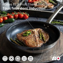 Cooking pan with ceramic coating without PFAS 32 cm Profi Therm Platinum Elo