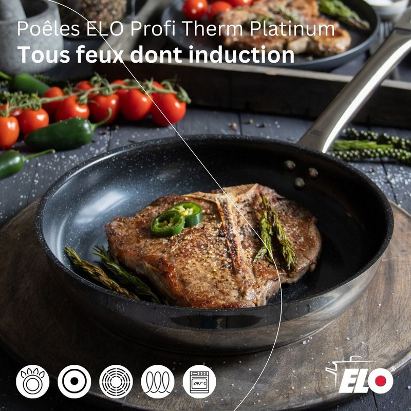 Cooking pan with ceramic coating without PFAS 32 cm Profi Therm Platinum Elo