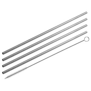 Set van 4 roestvrijstalen rietjes met borstel Fackelmann Bar Concept