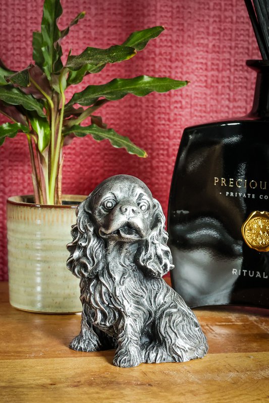 Cocker Spaniel figur sølv