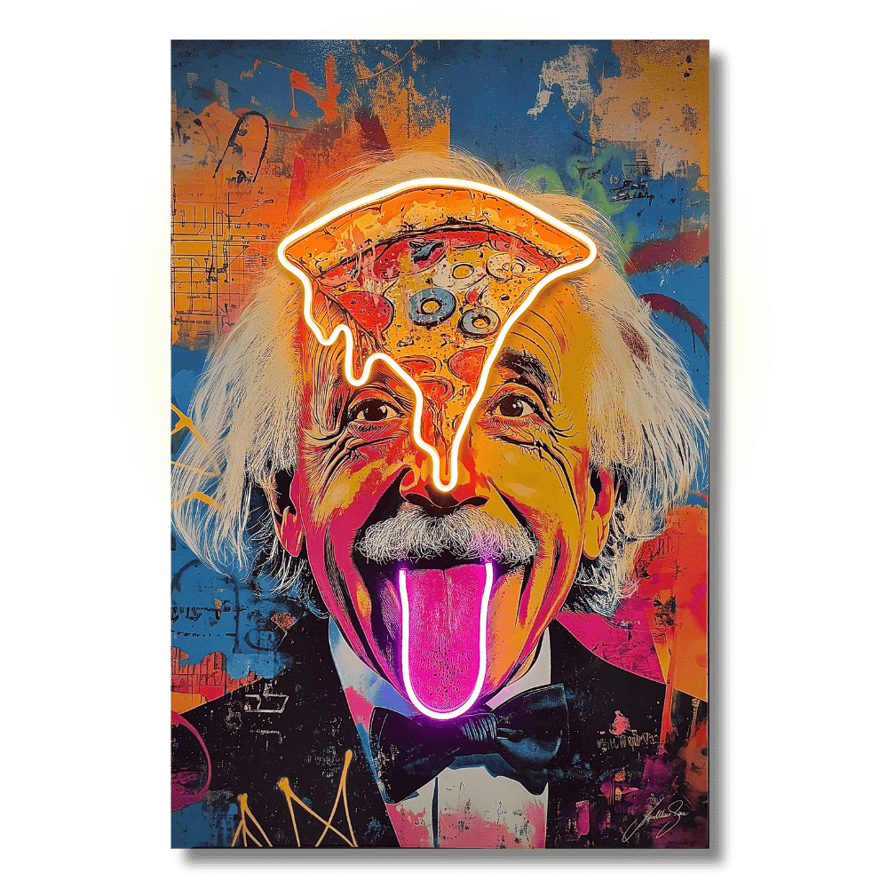 Einstein Pizza Pop | Arte de pared LED
