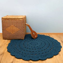 ALMA BLAUW gehaakt kindervloerkleed