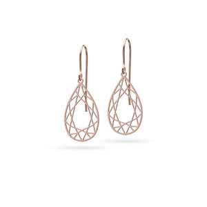 Oorbellen "Diamondcut druppel" | Bronzen