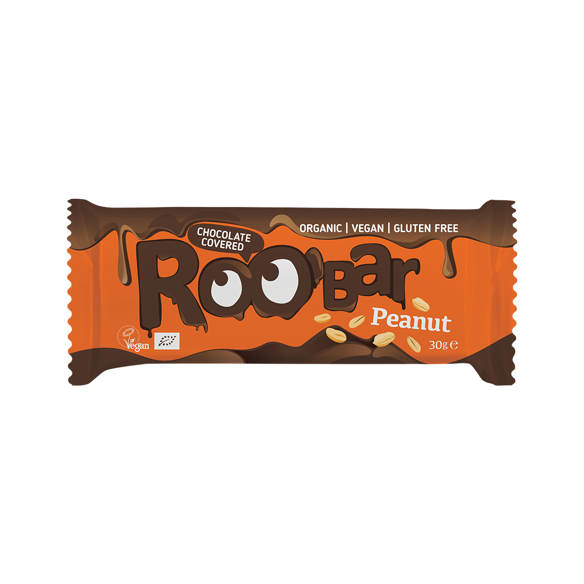 Chocolate Covered Peanut bar ,organic, Roobar, 30g