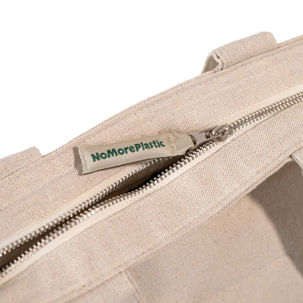Sac fourre-tout durable avec fermeture éclair - nomoreplasique - bonnes vibrations