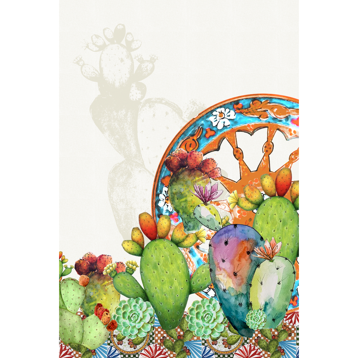 Set 2 Strofinacci 50x70cm - Cactus