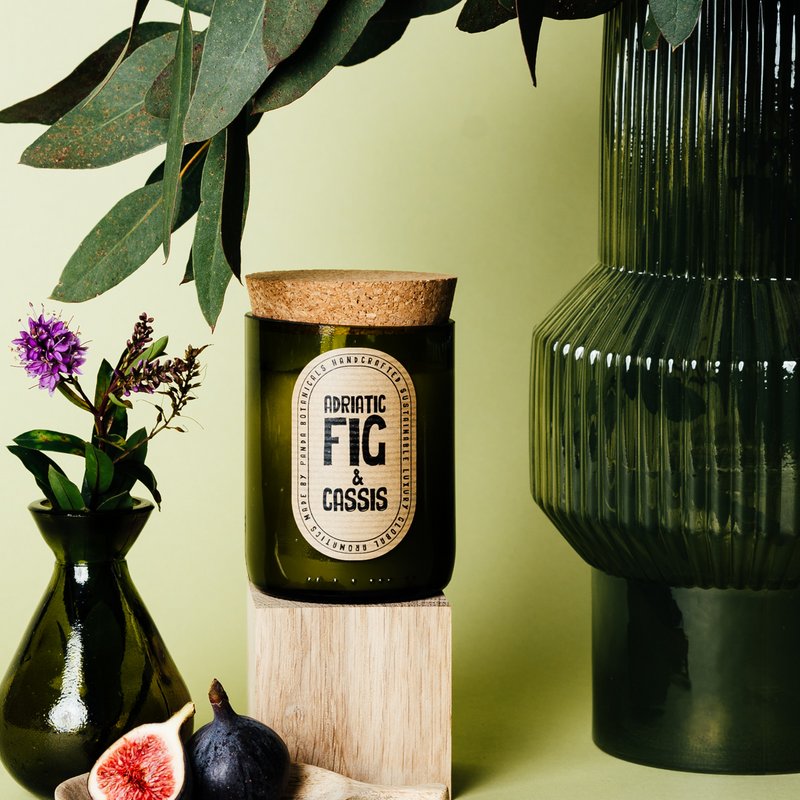 Adria Feige & Cassis Soja Wachs Kerze - Grünes Glas
