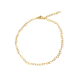 Hjerter ankelrem - guld