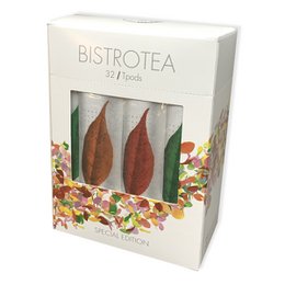 Assortment box of 32 organic tea sticks. The box contains a variety of tea flavors in a stylish and elegant design.
