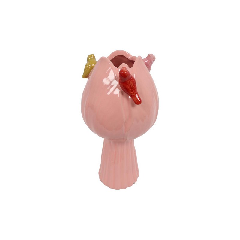 Vase Tulp mit Vögeln S rosa Ø11cm