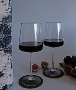 Red wine glasses set - two pieces