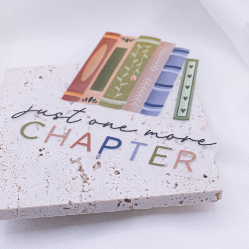 Iron-on picture books reading "One more Chapter" patch - gift shirt decorate book