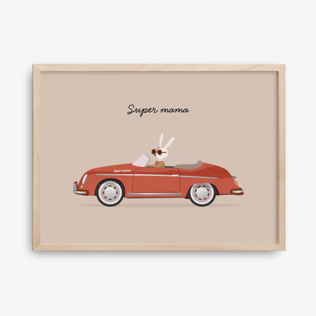 Super Mum Driving Poster, Eco Paper & Packaging