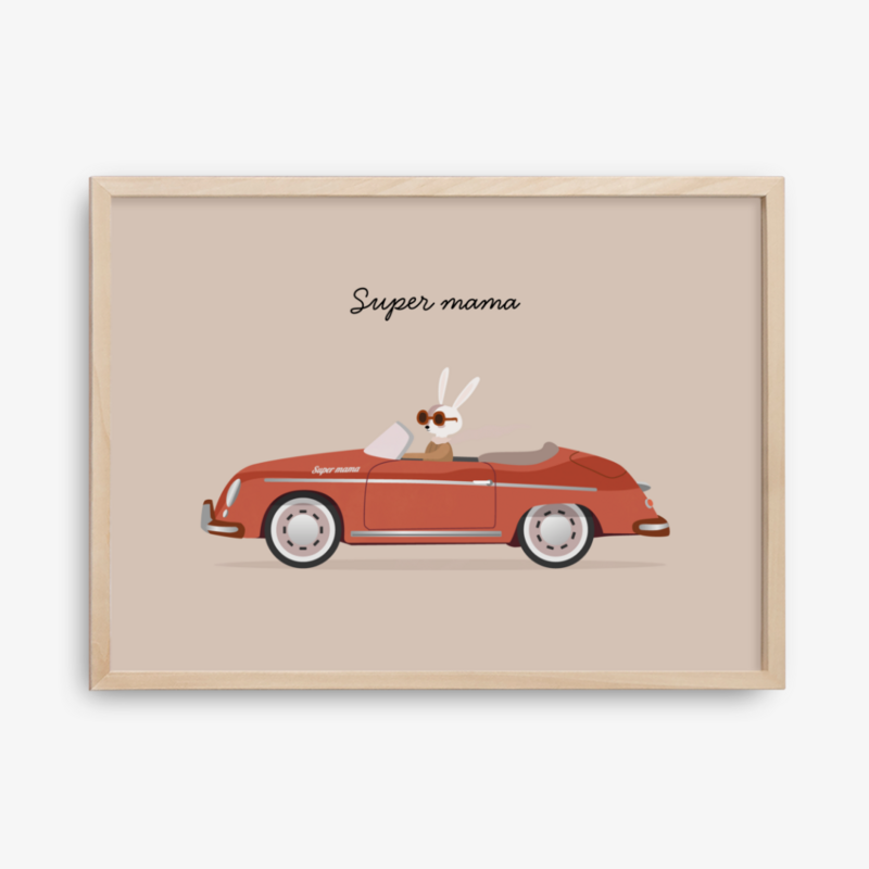 Super Mum Driving Poster, Eco Paper & Packaging