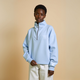 Half Zip Sweat "BE GOOD BE BAD JUST BE" - Schwarz