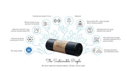 Recycelte Hochleistungs-Müllsäcke 120 l, 100 µm, schwarz