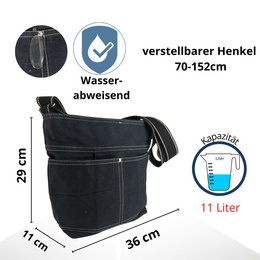 Domelo Damen gewachste Canvas Umhängetasche. Wasserabweisende Hobo Tasche. Vegane Beutel Bag. Damen/ Mädchen Umhängetasche mit verstellbarer Henkel. Leichte große Stofftasche mit Reißverschluss.