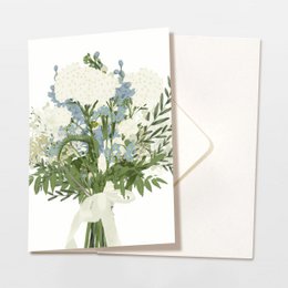Klappkarte blauer Blumenstrauß, inkl. Umschlag