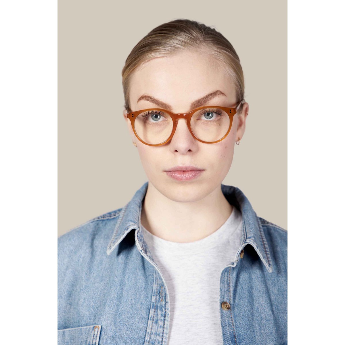 Blue light blocking glasses, Cat model, acetate frame, Sunrise color