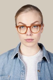 Blue light blocking glasses, Cat model, acetate frame, Sunrise color