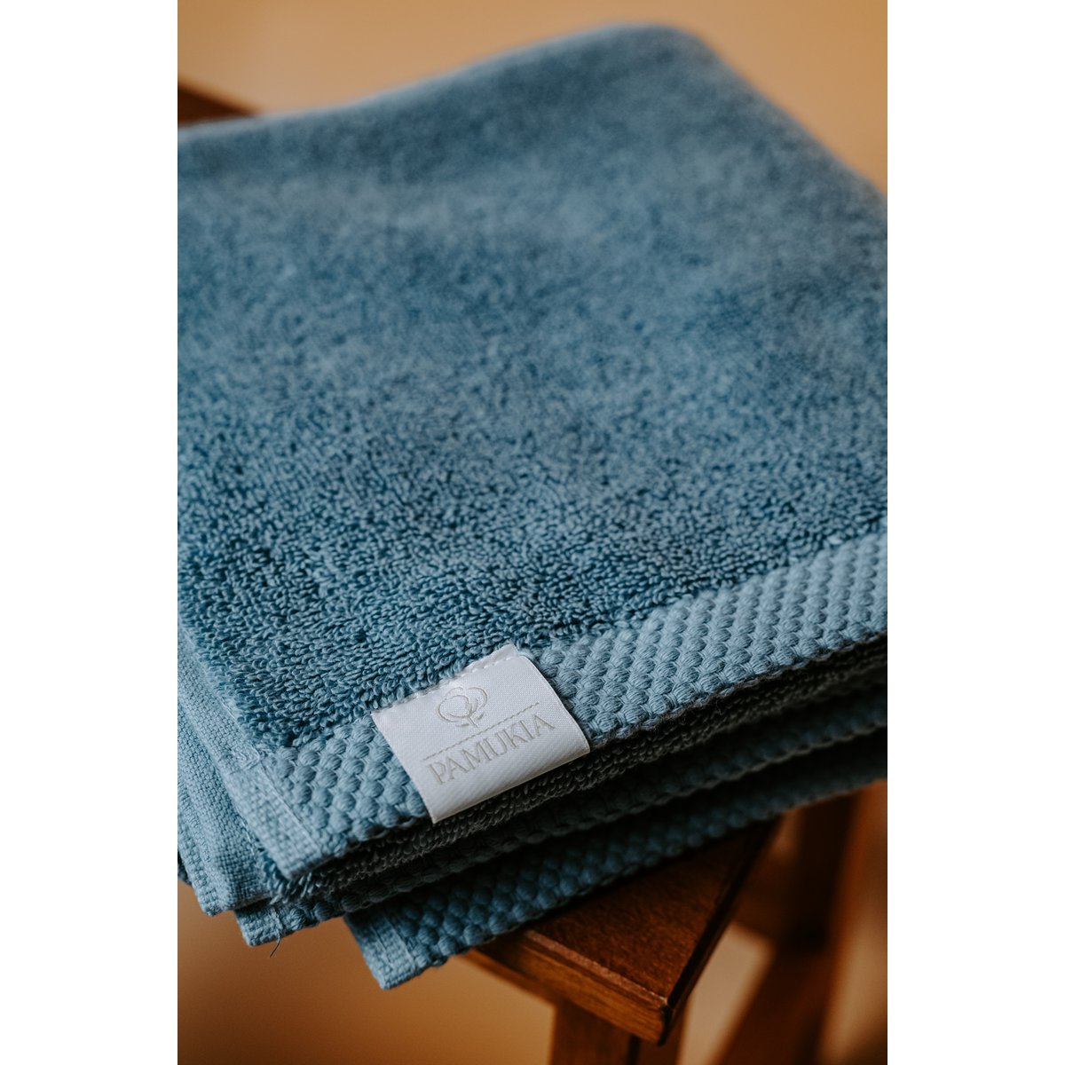 Pamukia – Juego de baño familiar GOTS azul para 4 | 100% Algodón Orgánico | 650 G/M
