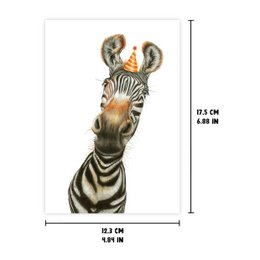 Funny Zebra Birthday Card, Greeting Card, 4.72'' x 6.69''