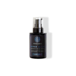 A renewing night serum with a dark, sleek bottle design. The serum is a light, creamy texture that helps to hydrate and rejuvenate the skin overnight.