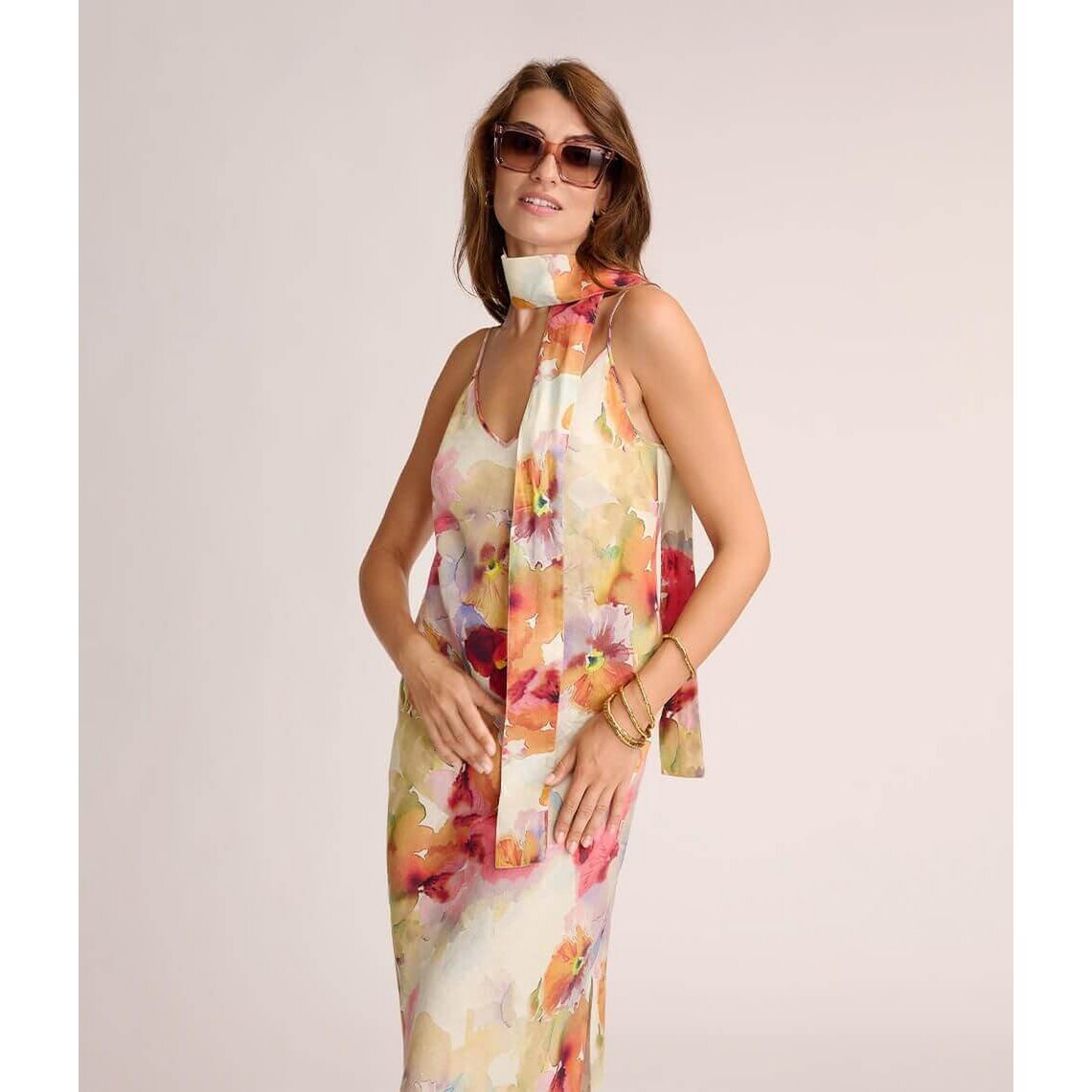 Linnen jurk Flower Mist