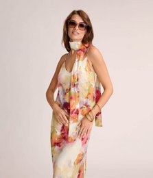 Linnen jurk Flower Mist