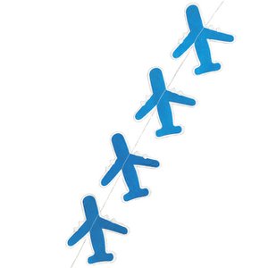 Luna-Leena garland airplane - blue - L182cm - ecopaper - handmade in Nepal