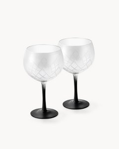 Gin glasses Crystaluna 2 Set 650 ml with measuring cup and mixing spoon