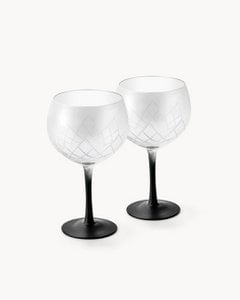 Gin glasses Crystaluna 2 Set 650 ml with measuring cup and mixing spoon