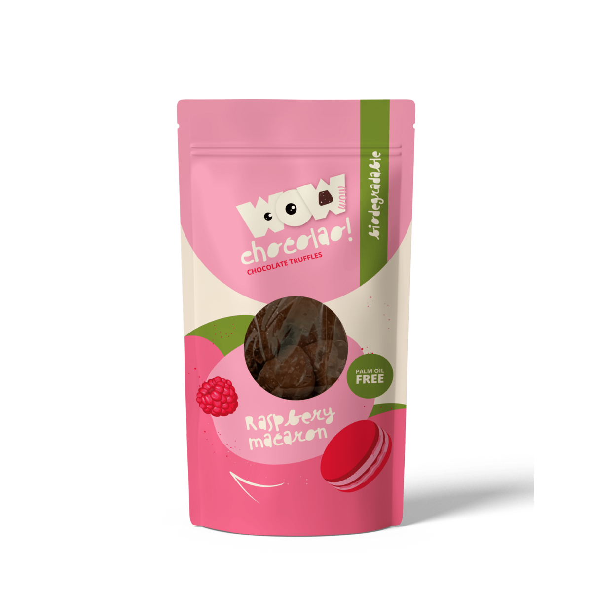 Raspberry Macaron - 200g biologisch abbaubare Tasche