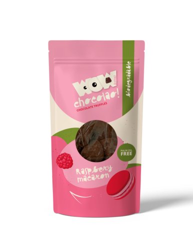 Raspberry Macaron - 200g biologisch abbaubare Tasche